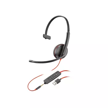 Проводная гарнитура Plantronics Poly С3215 single-ear, черный