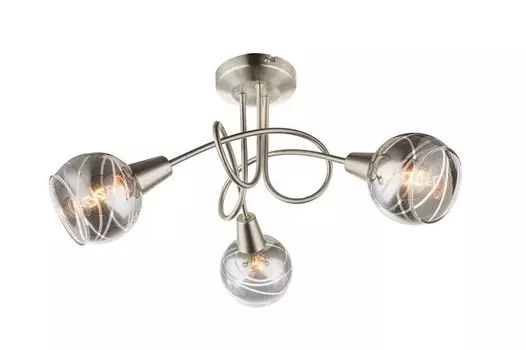Прожектор BALL E14 LED 3x4W металл матовый никель, дымчатое стекло H: 24,6см 39см 3000K теплый белый Globo Lighting