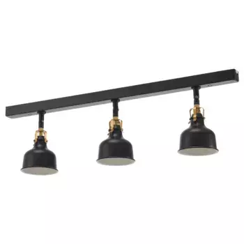 Прожектор, черный, 3 точки RANARP IKEA