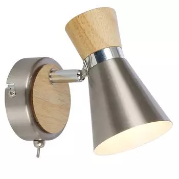 Прожектор Globo AERON дерево никель матовый, 1xE14 Globo Lighting, серебро