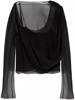 Прозрачная блузка Cult Gaia, черный