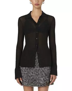 Прозрачная блузка FRENCH CONNECTION, черный