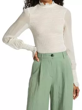 Прозрачная блузка с присборенной талией rag &amp; bone Light dove