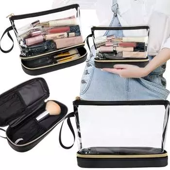 Прозрачная двухслойная косметичка WOBELL