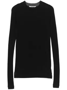 Прозрачная футболка Auralee, черный