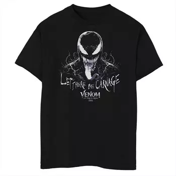 Прозрачная футболка с рисунком Marvel Venom: Let There Be Carnage Venom для мальчиков 8–20 лет Licensed Character, черный