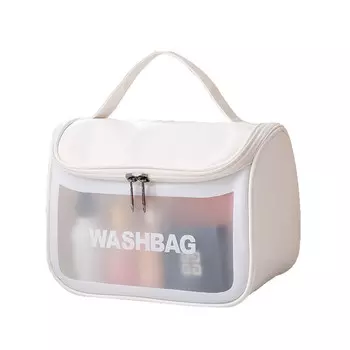 Прозрачная косметичка WASHBAG белая B2 R70