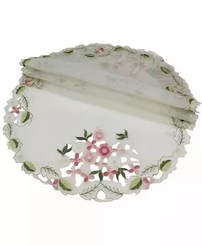 Прозрачная круглая салфетка Fairy Garden с вышивкой ришелье — набор из 4,8 x 8 дюймов Xia Home Fashions, белый