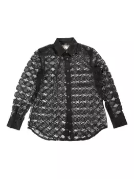 Прозрачная кружевная рубашка COMME DES GARCONS, черный