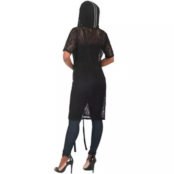 Прозрачная куртка с капюшоном и спортивной полоской на молнии и короткими рукавами Kenny Poetic Justice