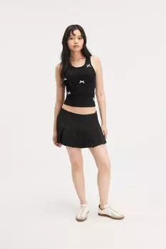 Прозрачная майка с бантом Monki, черный