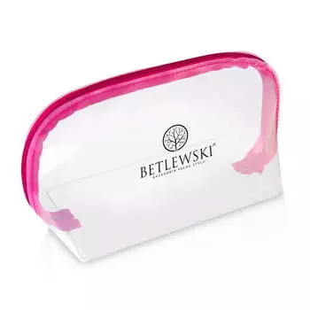 Прозрачная, маленькая, легкая дорожная косметичка на молнии. BETLEWSKI , красный