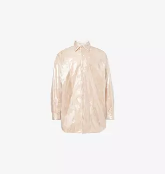 Прозрачная объемная хлопчатобумажная рубашка Dries Van Noten, розовый