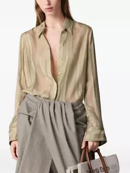 Прозрачная полосатая рубашка Stella McCartney, нейтральный