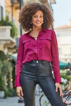 Прозрачная рубашка рабица Sosandar, розовый