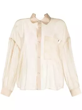 Прозрачная рубашка с длинными рукавами izzue, коричневый