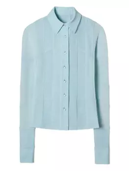 Прозрачная рубашка с длинными рукавами Tory Burch, синий