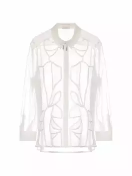 Прозрачная рубашка с вышивкой Panicale, бежевый