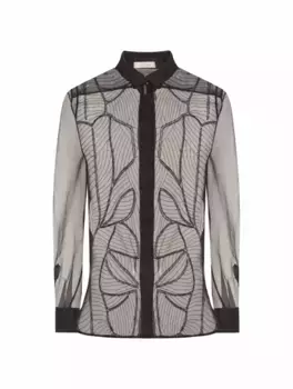 Прозрачная рубашка с вышивкой Panicale, черный