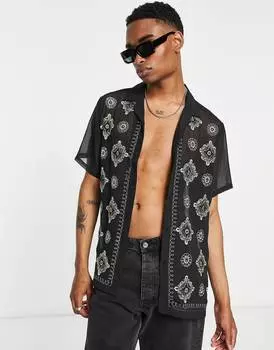 Прозрачная рубашка свободного кроя с блестящей вышивкой ASOS DESIGN