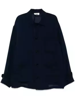 Прозрачная рубашка System, синий