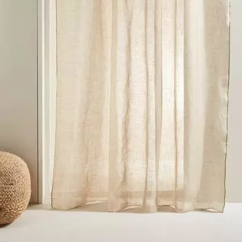 Прозрачная штора с двойной лентой оверлок. El Corte Ingls, бежевый