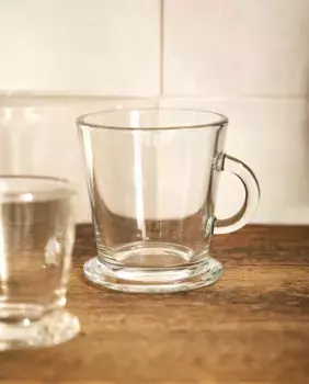 Прозрачная стеклянная чашка для капучино Zara Home, прозрачный