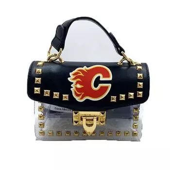 Прозрачная сумка через плечо Cuce Calgary Flames с заклепками