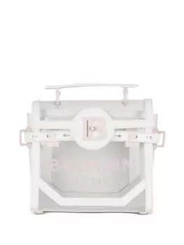 Прозрачная сумка через плечо с логотипом Balmain, белый