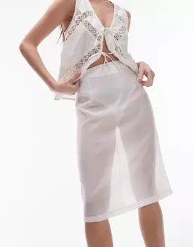 Прозрачная юбка-карандаш Topshop из органзы