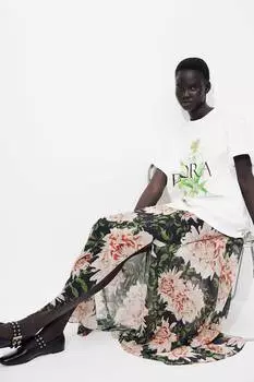 Прозрачная юбка миди H&M, мультиколор
