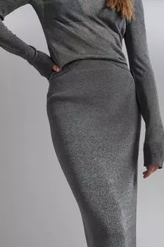 Прозрачная юбка с блестками H&M, серый
