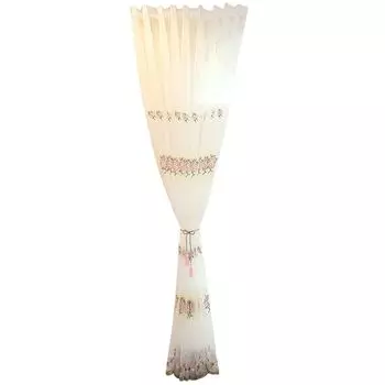 Прозрачная занавеска с цветочной вышивкой, полупрозрачная ткань, диффузный свет, домашний декор, оконные шторы для гостиной, синие размеры 100x250 см Stuttg, розовый