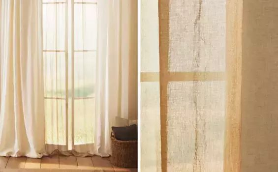 Прозрачная занавеска Zara Home, ваниль