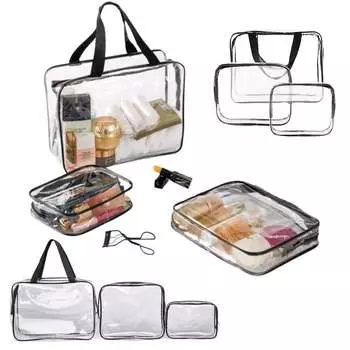 ПРОЗРАЧНАЯ КОСМЕТИЧКА МНОГОФУНКЦИОНАЛЬНЫЙ ДОРОЖНЫЙ ОРГАНАЙЗЕР БОЛЬШОЙ НАБОР Okazeo
