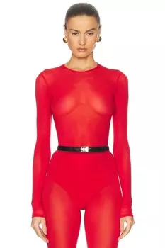 Прозрачное боди WARDROBE.NYC, красный