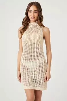 Прозрачное мини-платье крючком Forever 21, натуральный