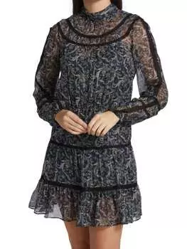 Прозрачное мини-платье rahla Veronica Beard Black multicolor