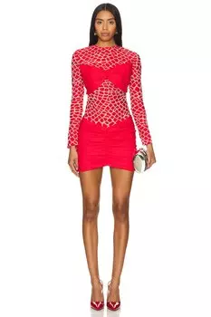 Прозрачное мини-платье Selmacilek, красный