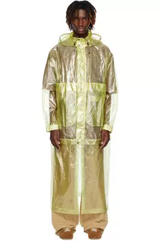 Прозрачное пальто из тафты Dries Van Noten, цвет lime