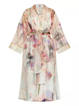 Прозрачное пальто с цветочным принтом MUNTHE, нейтральный