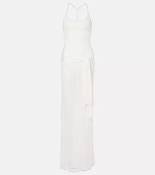 Прозрачное платье La Robe Maille Nodo Jacquemus, цвет off-white