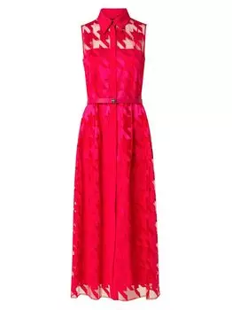 Прозрачное платье-рубашка миди с узором «гусиные лапки» Akris