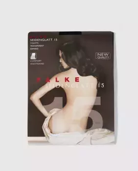 Прозрачные блестящие трусики Falke плотностью 15 ден, черный