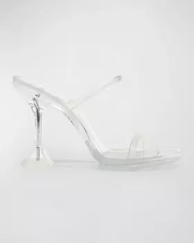 Прозрачные босоножки Brito на шпильке-мюле Amina Muaddi, цвет Pvc Transparent