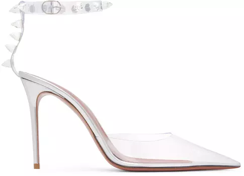 Прозрачные босоножки на каблуке Julia со стеклом Amina Muaddi