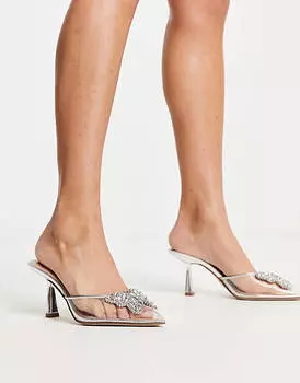 Прозрачные босоножки на каблуке Steve Madden Litzy с отделкой стразами-бабочкой