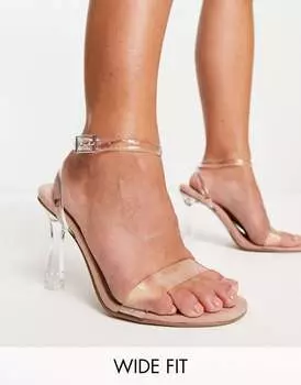 Прозрачные босоножки на небольшом каблуке ASOS DESIGN Wide Fit Notion