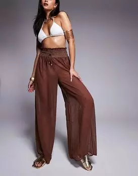 Прозрачные брюки коричневого цвета River Island