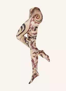 Прозрачные колготки пейсли барокко Wolford, серый